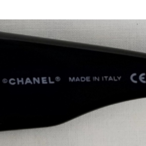Chanel CC Mother Of Pearl Black Square Acetate Sunglasses Tinted Lenses - Picture 9 of 13
